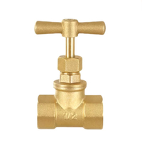 Brass T-Handle Stop Valve 1/2" To 1", 16 Bar Water Shut-Off Valve for Plumbing Systems