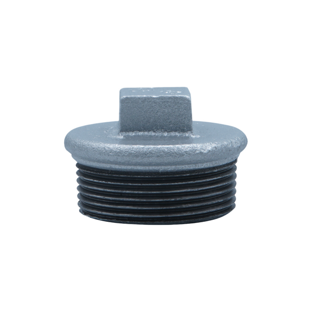 In-Stock Galvanized Iron (GI) Pipe Fitting beaded Plug 80mm (3") | BSP Threaded Malleable Iron End Cap