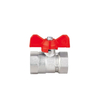 Brass T-Handle Ball Valve, Reduced Flow, 1/2"–1-1/2" Female X Female, 16 Bar for Water/Gas