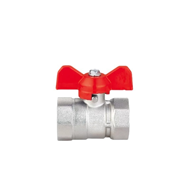Brass T-Handle Ball Valve, Reduced Flow, 1/2"–1-1/2" Female X Female, 16 Bar for Water/Gas