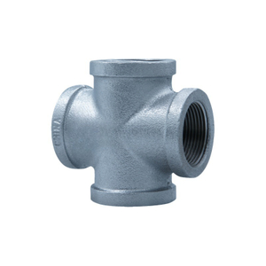 FM/UL Approved Malleable Iron Cross Fitting | Galvanized 4-Way Pipe Joint